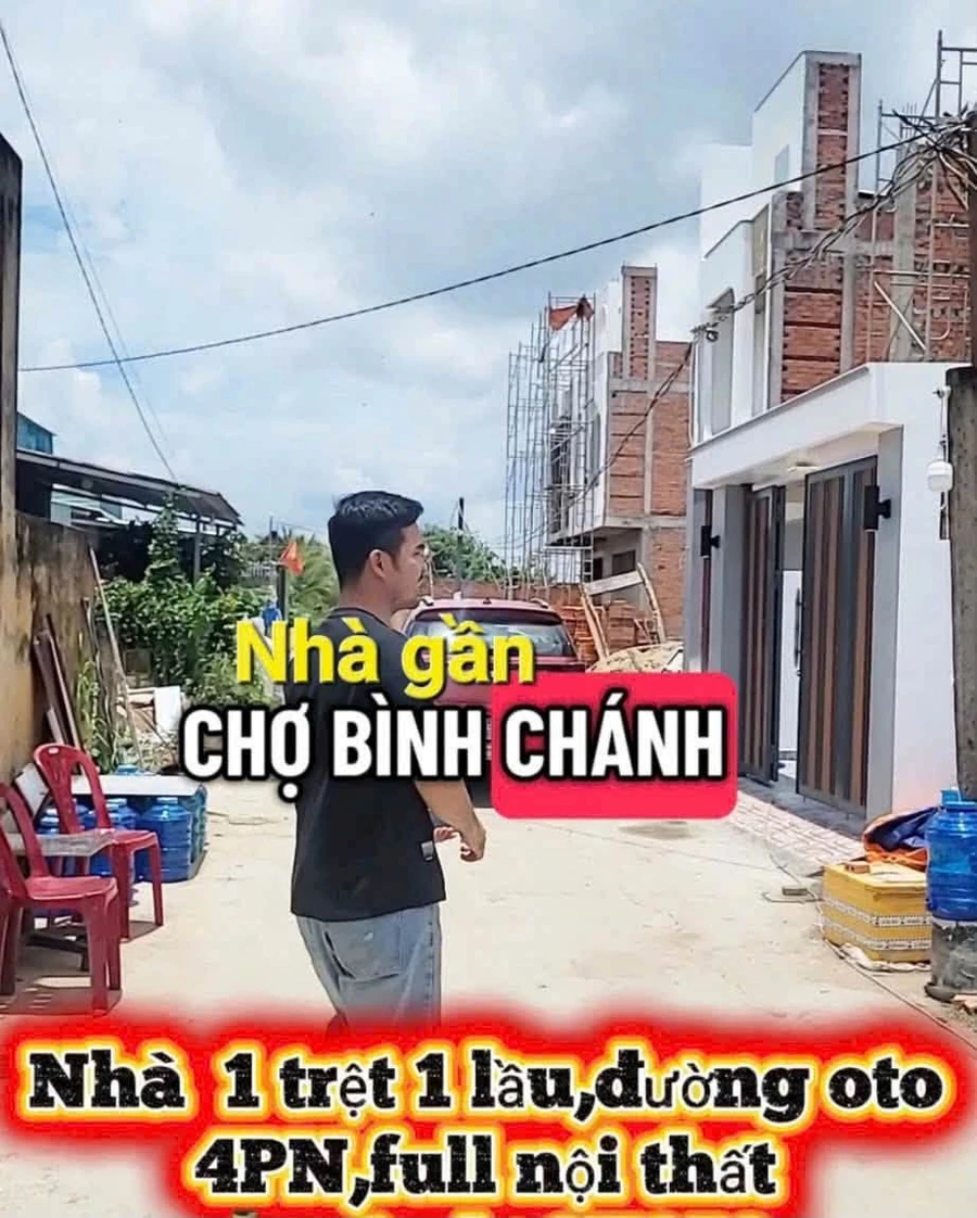 Bán nhà 1 trệt 1 lầu 4PN 2WC 111m² Tân Bửu, Bến Lức, Long An - Ảnh 1
