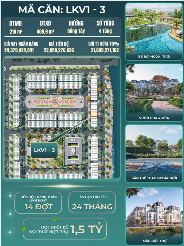 Bán biệt thự 216m² Hoàng Huy Green River giá 21,6 tỷ