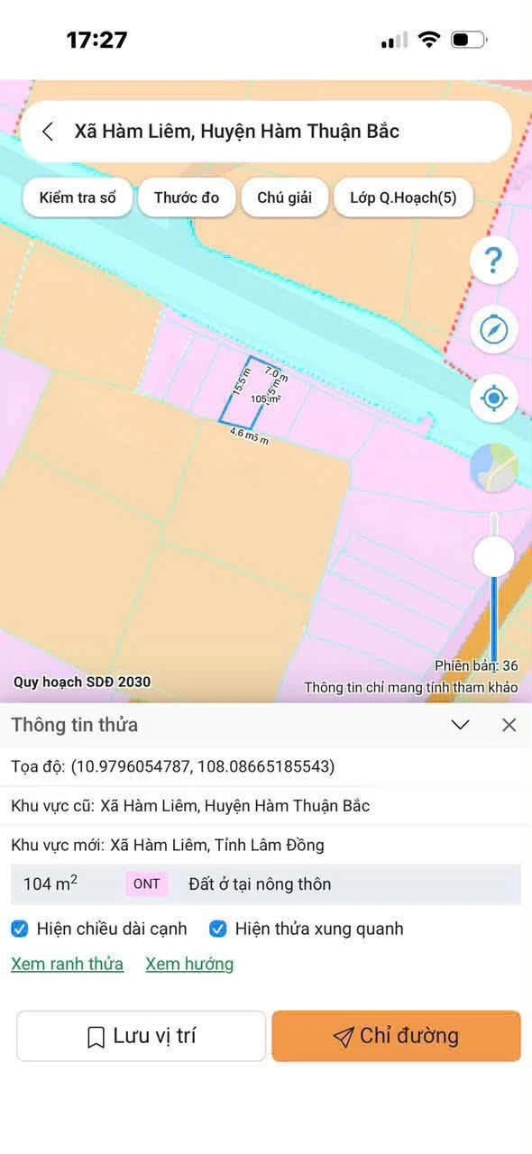 Bán lô đất 104m2 Hàm Liêm Phan Thiết 420 triệu - Ảnh 1