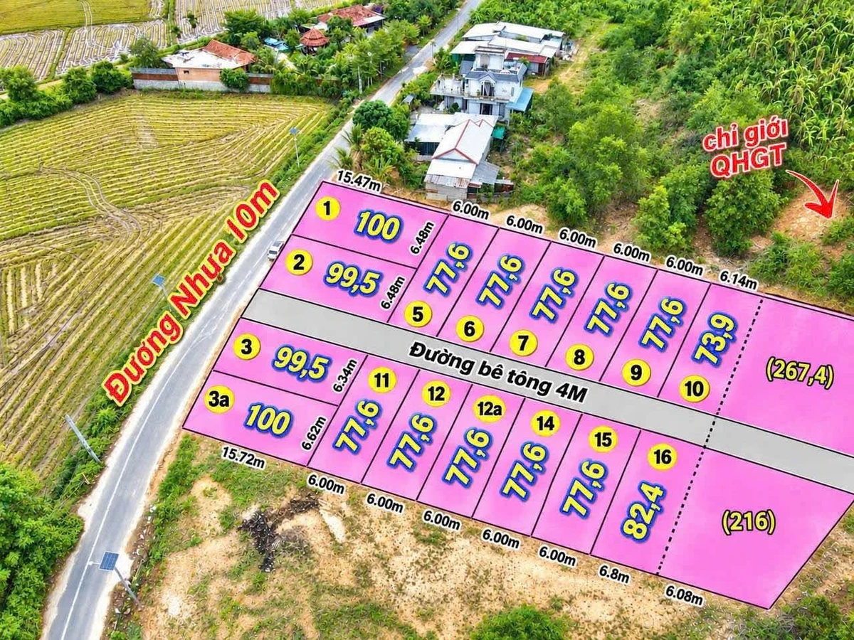 Bán đất nền Diên Thọ 73.6m² 385 triệu full thổ cư - Ảnh thu nhỏ 4