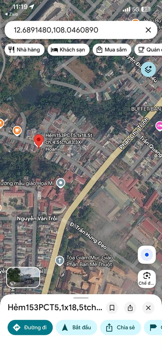 Bán đất hẻm 153 Phan Chu Trinh, Buôn Ma Thuột, 94m² - Ảnh 1