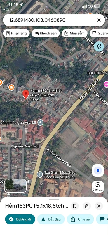 Bán đất hẻm 153 Phan Chu Trinh, Buôn Ma Thuột, 94m²