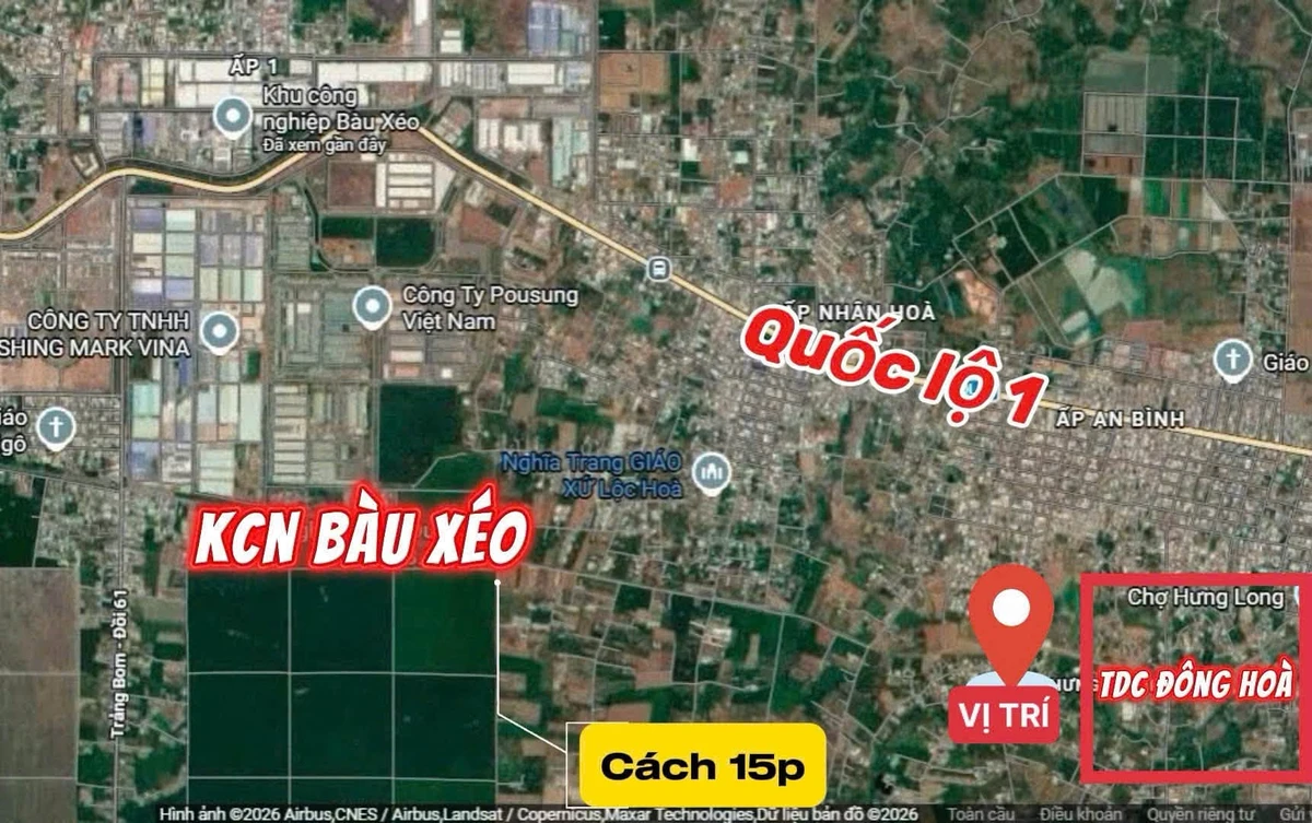 Bán đất nền thổ cư 87m2 sổ riêng gần chợ Hưng Long, Xã Hưng Thịnh, Đồng Nai giá 519 triệu - Ảnh 1