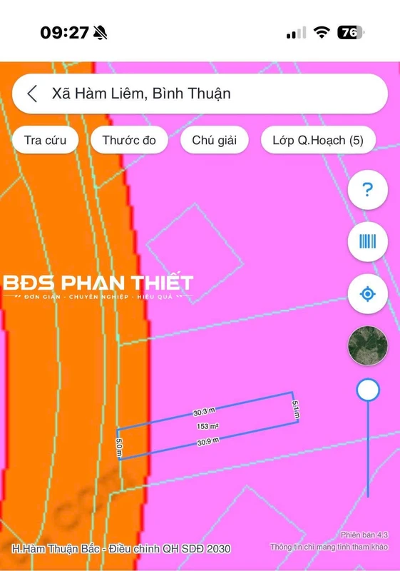 Bán đất Hàm Liêm 152.3 m² 890 triệu