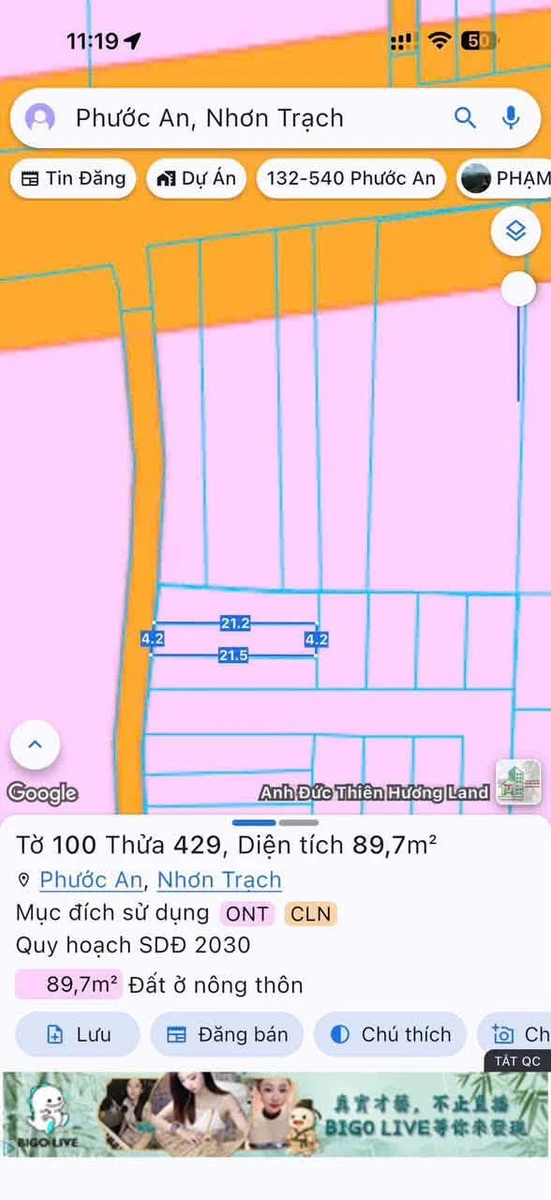 Bán đất 92m2 (85m2 thổ cư) hẻm Hùng Vương, Phước An, giá 1,4 tỷ - Ảnh 1
