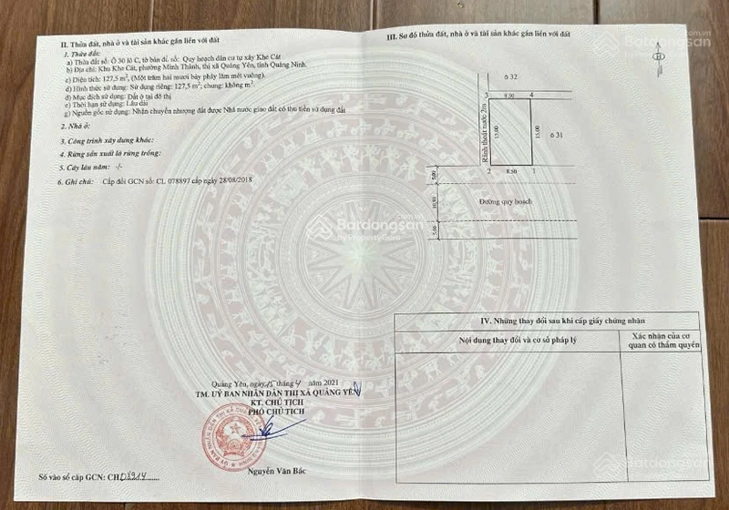 Chính chủ cần bán đất Khe Cát, Minh Thành, Quảng Yên 127,5m2 giá 3,9 tỷ