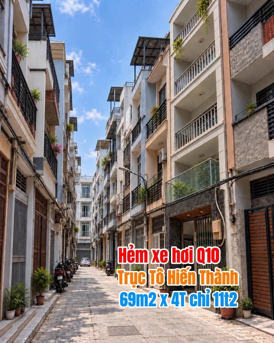 Bán nhà hẻm xe hơi 69m2 4 tầng trục Tô Hiến Thành Quận 10, giá 11,2 tỷ - Ảnh 1
