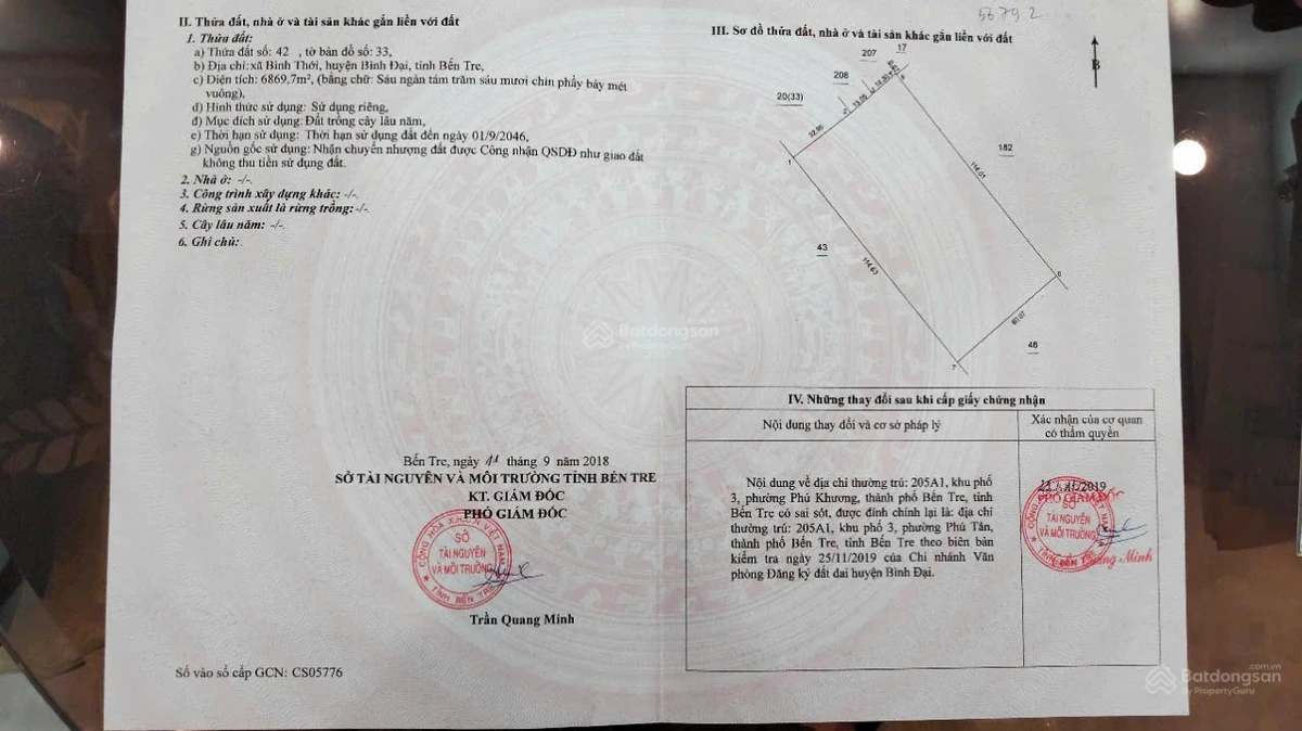 Bán 3 thửa đất liền ranh tổng 11.234,3m2 tại Bình Thới, Bình Đại, Bến Tre - Ảnh thu nhỏ 3