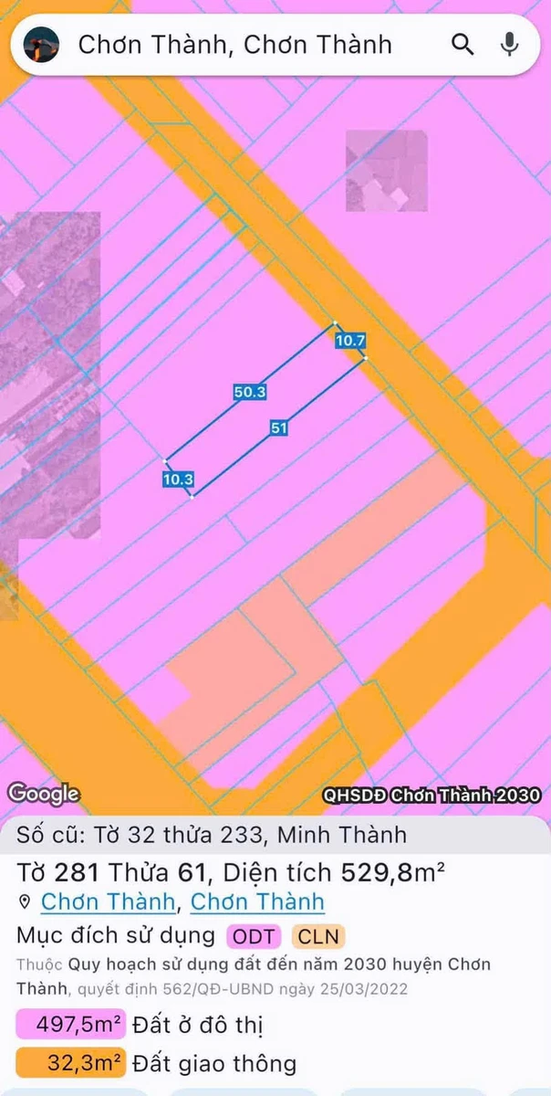 Bán lô đất 535m2 gần Chợ Minh Thành, Bình Phước, giá 1 tỷ - Ảnh thu nhỏ 2