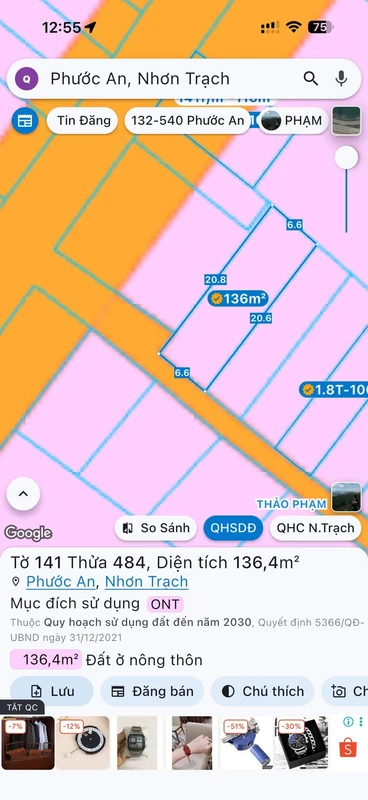 Bán đất gần biển Hòn Yến 131m² full thổ cư Tuy An lo50
