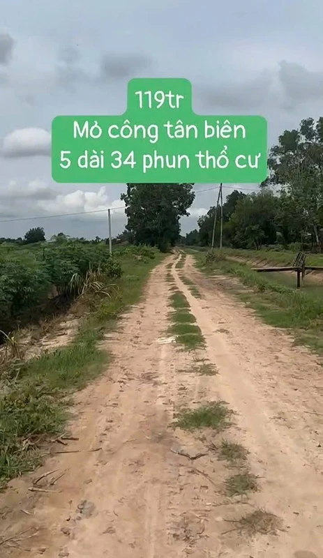 Bán đất 175m² giá 119 triệu tại Mỏ Công, Tây Ninh