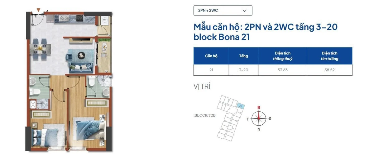 Bán căn góc 2PN 58m² 1,7 tỷ Destino Centro Bình Chánh - Ảnh 1
