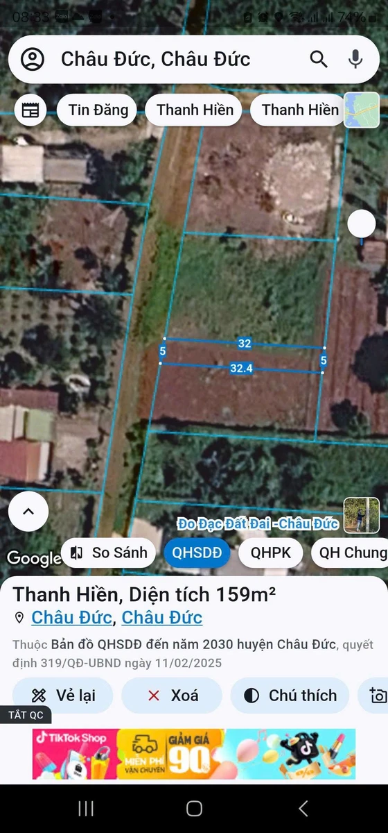 Bán đất Xã Châu Đức 245m² chỉ 500 triệu - Ảnh thu nhỏ 5