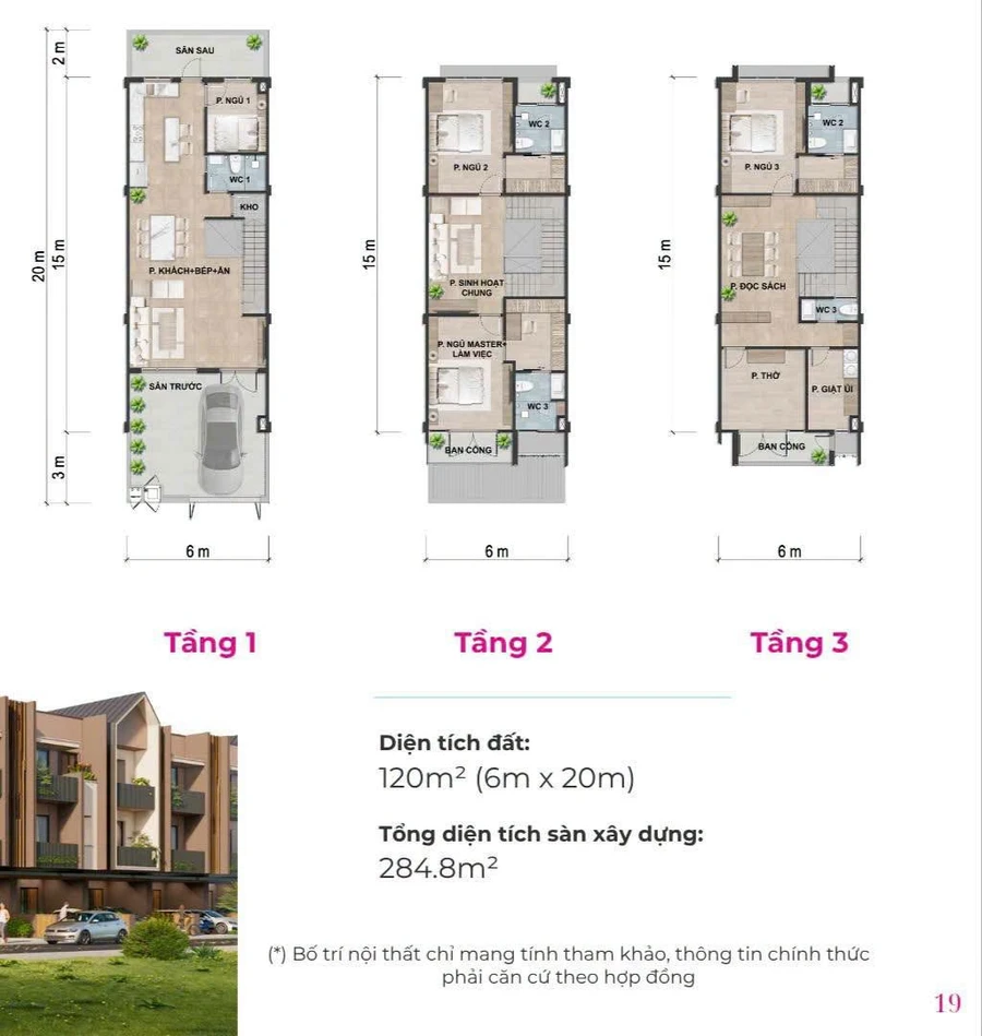 Nhà liền kề 120m² view công viên VSIP Nghệ An - Ảnh thu nhỏ 3