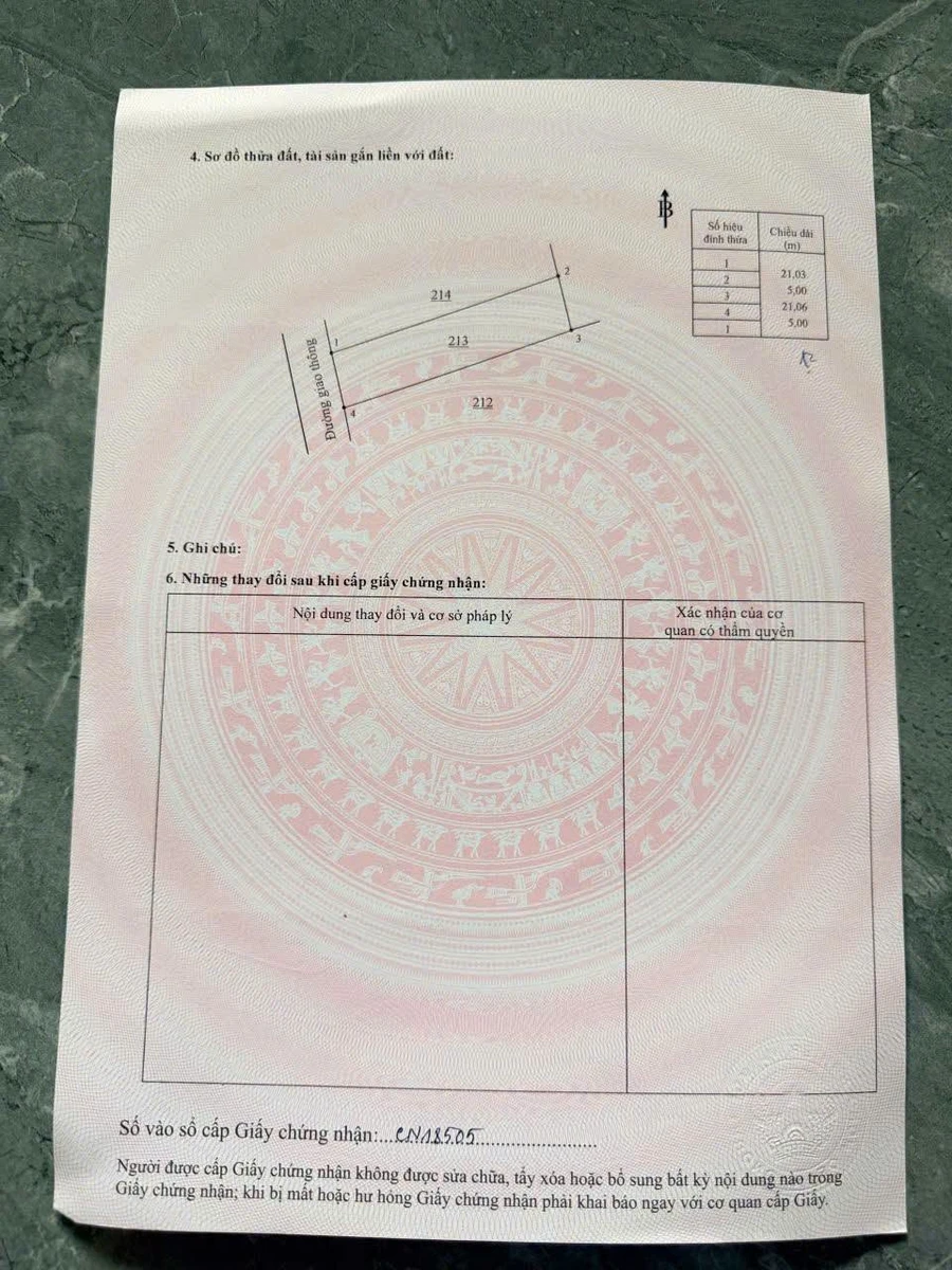 Bán lô đất thổ cư 5x21m sổ riêng giá 390 triệu gần ngã tư Tân Lập, Bàu Hàm - Ảnh thu nhỏ 3