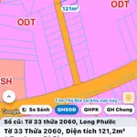 Bán đất 121m2 (100m2 thổ cư) sổ hồng riêng, đường nhựa, Long Phước, Thủ Đức - Ảnh thu nhỏ 1