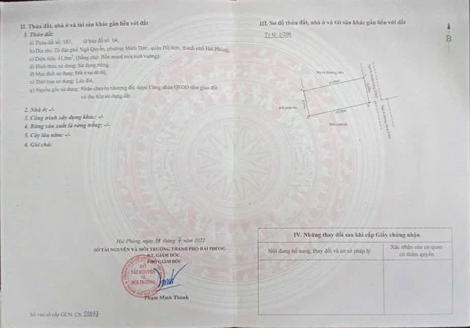 Bán đất 41m2 mặt tiền 4,1m Hải Phòng giảm giá - Ảnh 1