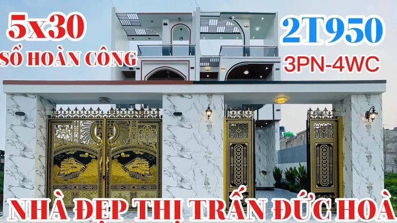 Bán nhà 1 trệt 1 lầu 3PN Đức Hòa Long An 150m2