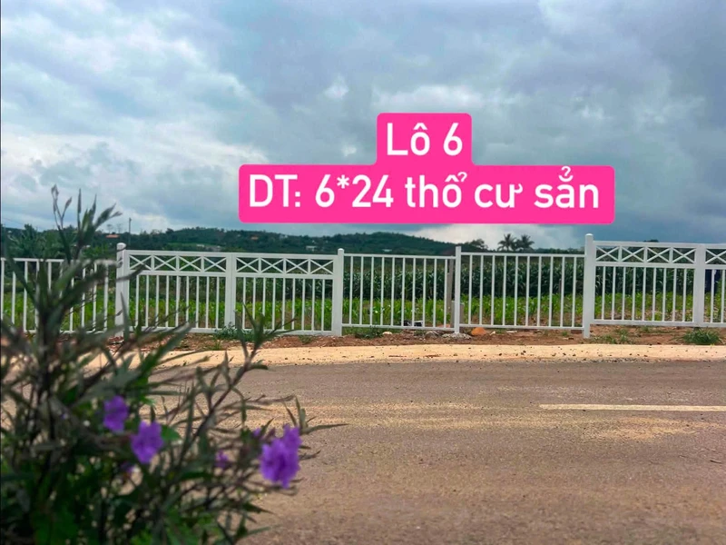 Bán lô đất mặt tiền Võ Thị Sáu 6x24m (144m²), sổ hồng sẵn - 335 triệu