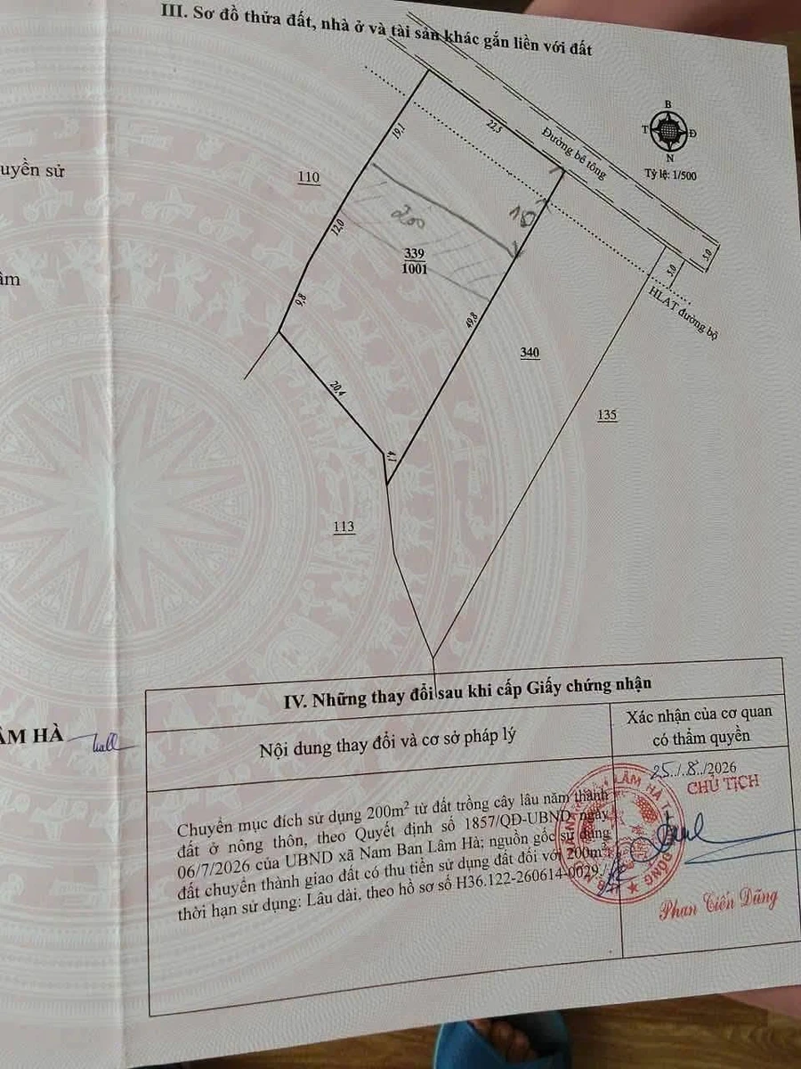 Bán đất Nam Ban Lâm Đồng 1000m² giá 1 tỷ 750 triệu - Ảnh thu nhỏ 2