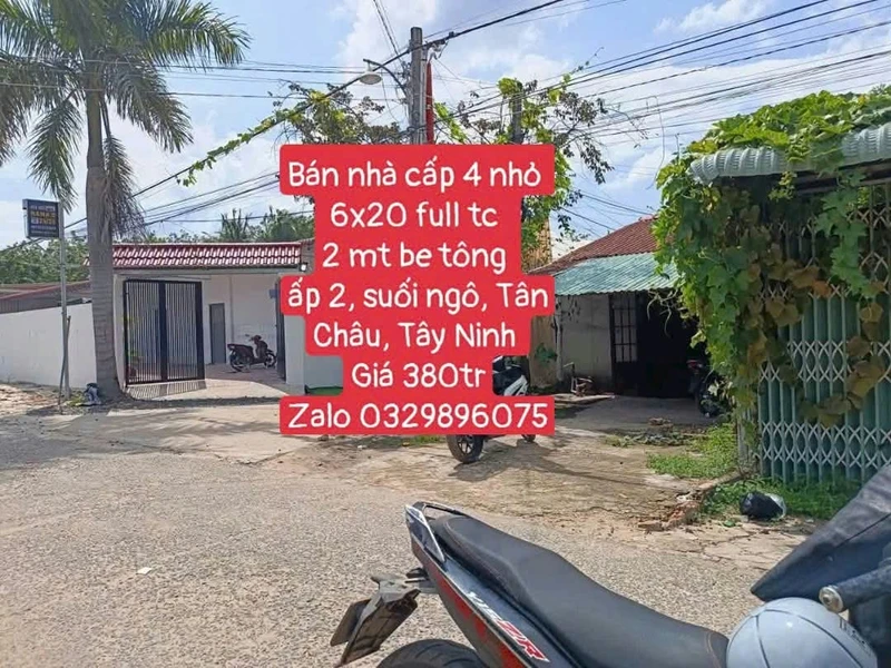 Bán nhà cấp 4 nhỏ 6x20m, 2 mặt tiền bê tông tại Suối Ngô, Tân Châu, Tây Ninh