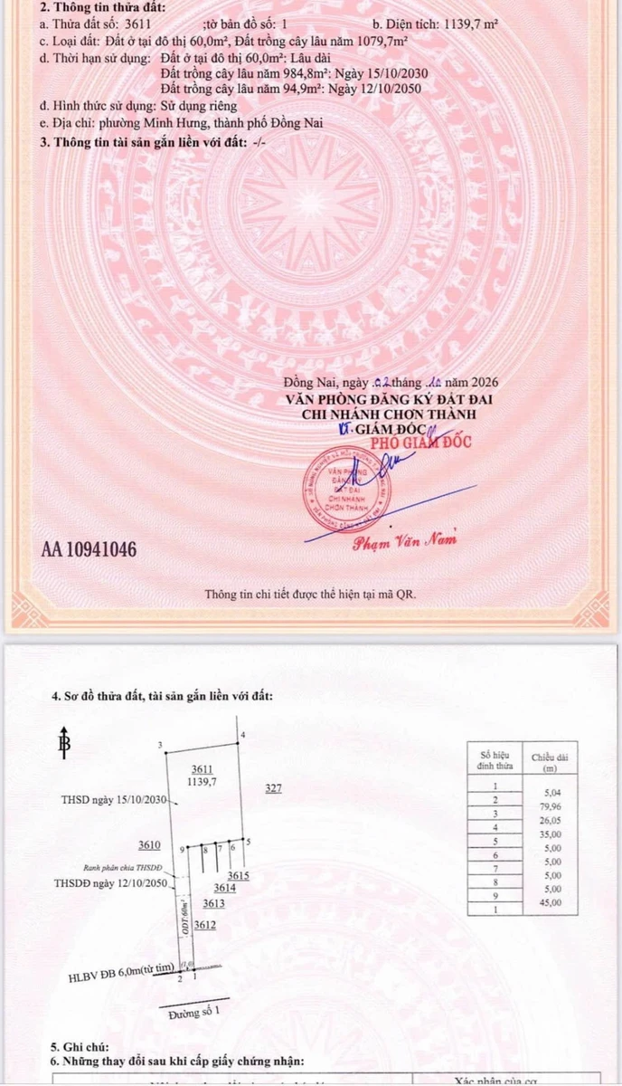 Bán đất Phường Minh Hưng 1139m² 690 triệu - Ảnh thu nhỏ 4