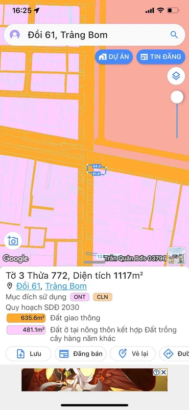 Bán đất mặt tiền KCN Bàu Xéo Trảng Bom 300m²