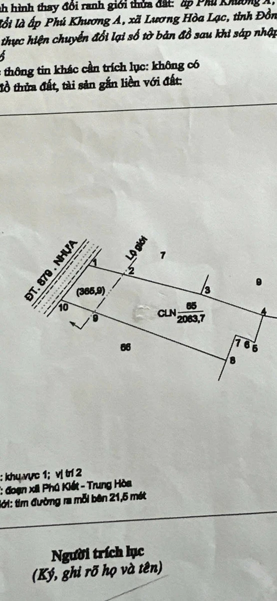 Bán đất mặt tiền tỉnh lộ 879 Phú Kiết, Chợ Gạo, Tiền Giang 2064m2 - Ảnh thu nhỏ 3