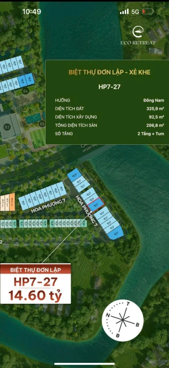 Bán Villa Sông Eco Retreat Long An, 14,6 tỷ, 325m2, 3PN, 3WC - Ảnh thu nhỏ 5