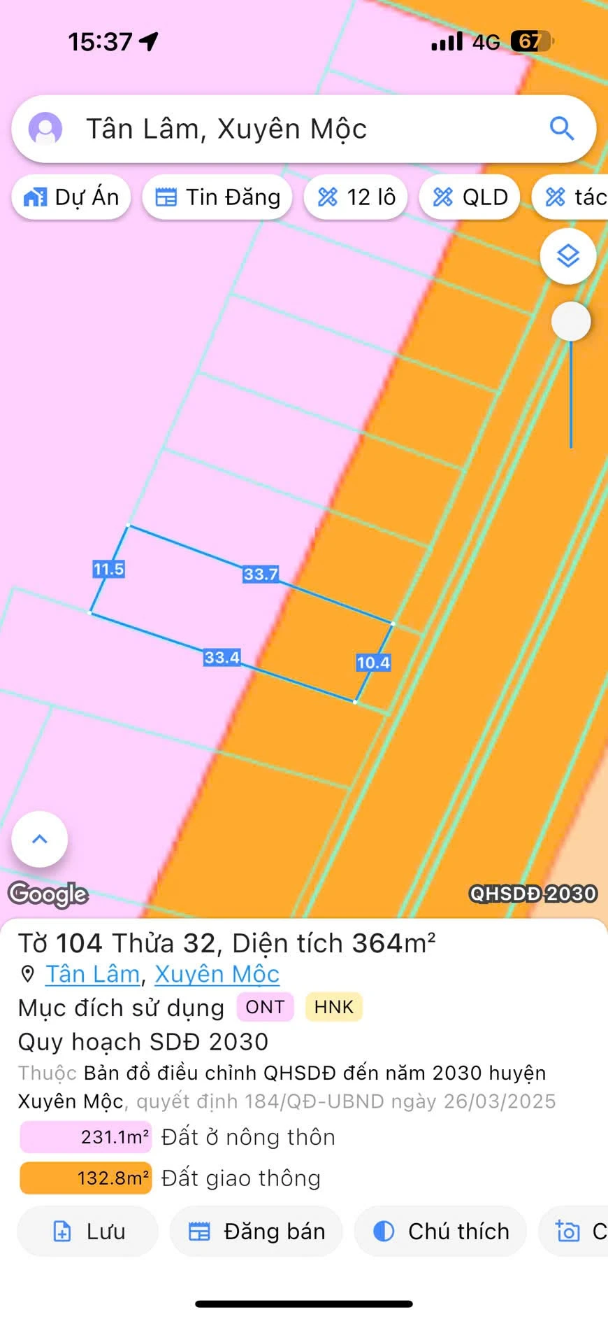Bán đất mặt tiền tỉnh lộ 328, Tân Lâm, 330m² - Ảnh 1