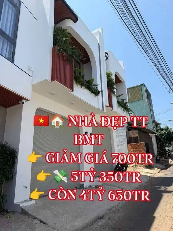 Nhà phố mới 3PN 92m² Buôn Ma Thuột giá 4.65 tỷ