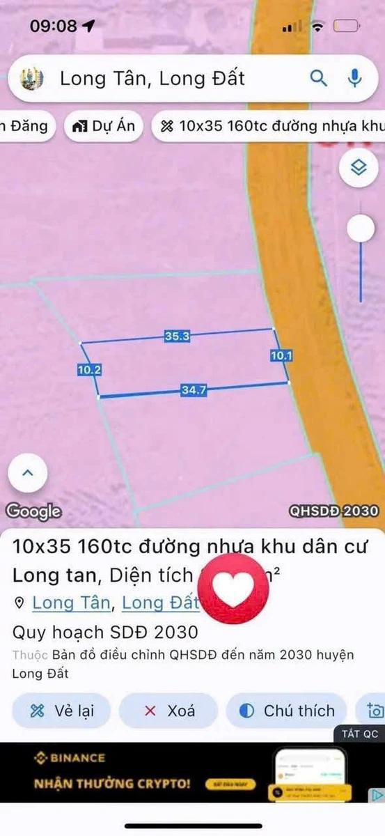 Bán đất vườn 350m² mặt tiền đường 765 cũ Long Tân - Ảnh 1