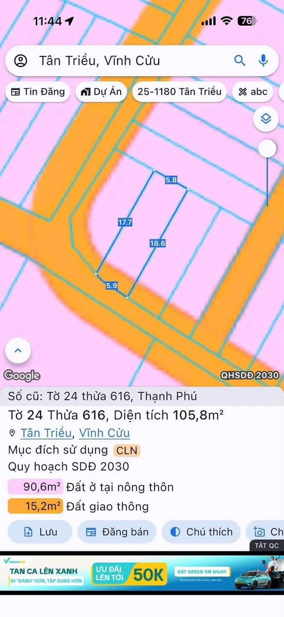 Bán đất thổ cư 90m² đường 768 Biên Hòa 1 tỷ 490 triệu - Ảnh thu nhỏ 2