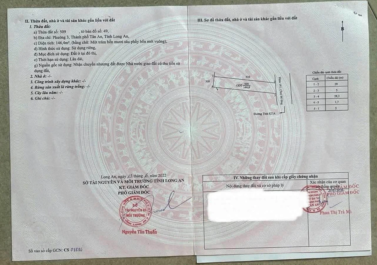 Bán 1 công đất thổ cư 1057m2 hẻm 141 TL827A, phường Long An, Tây Ninh - Ảnh thu nhỏ 5