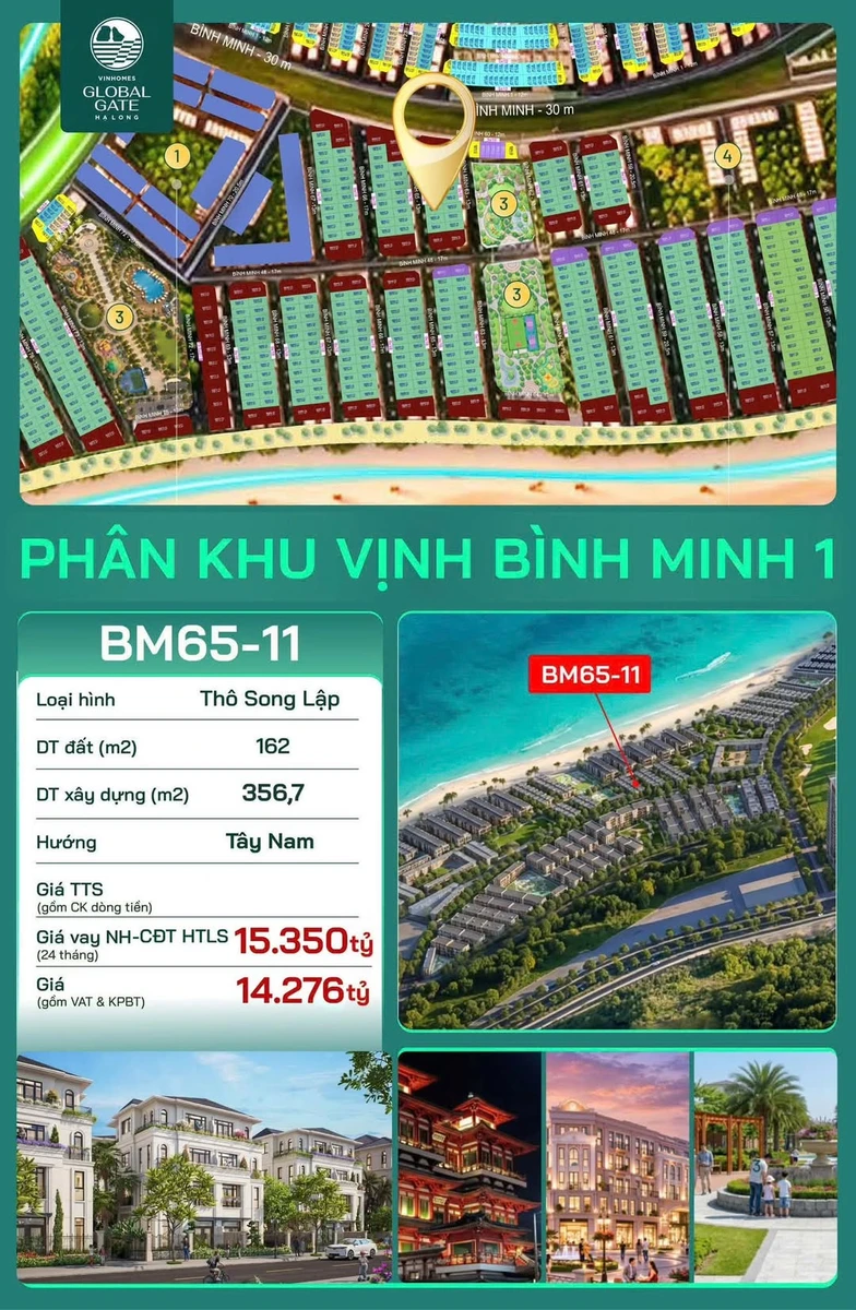 Bán nhà phố song lập Bình Minh 162m2, Hạ Long 14.2 tỷ - Ảnh 1