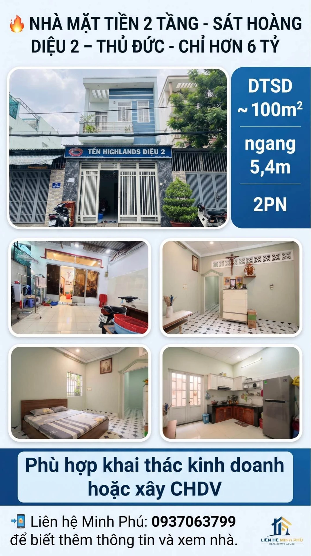 Bán nhà mặt tiền 2 tầng 100m² Hoàng Diệu 2 Thủ Đức - Ảnh 1