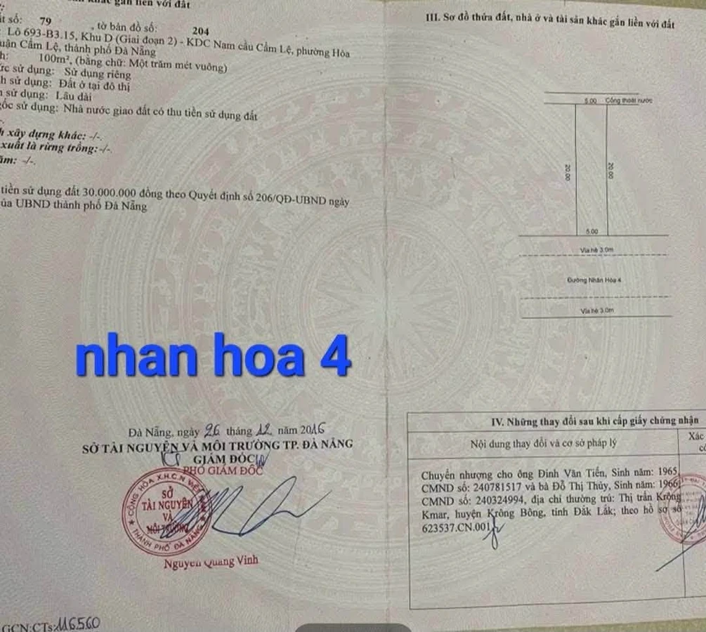 Bán đất Hoà Xuân 100m² đường Nhân Hoà 4 giá 3.75 tỷ - Ảnh thu nhỏ 4