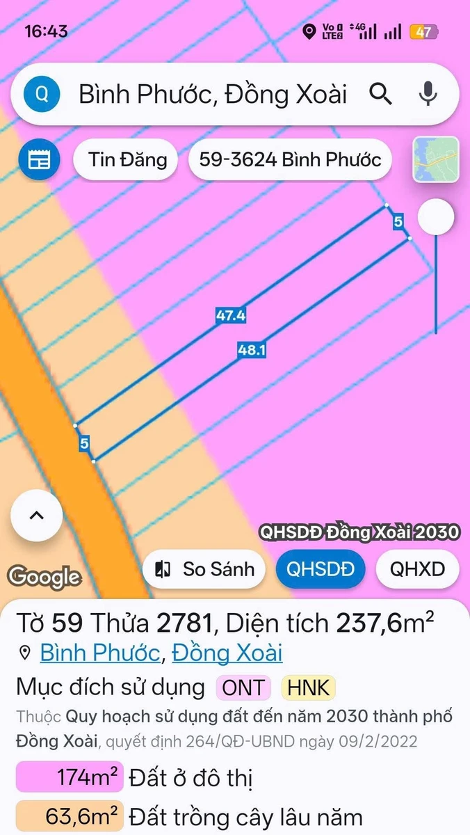 Bán lô đất 240m² Phường Bình Phước Đồng Nai 390 triệu - Ảnh thu nhỏ 3