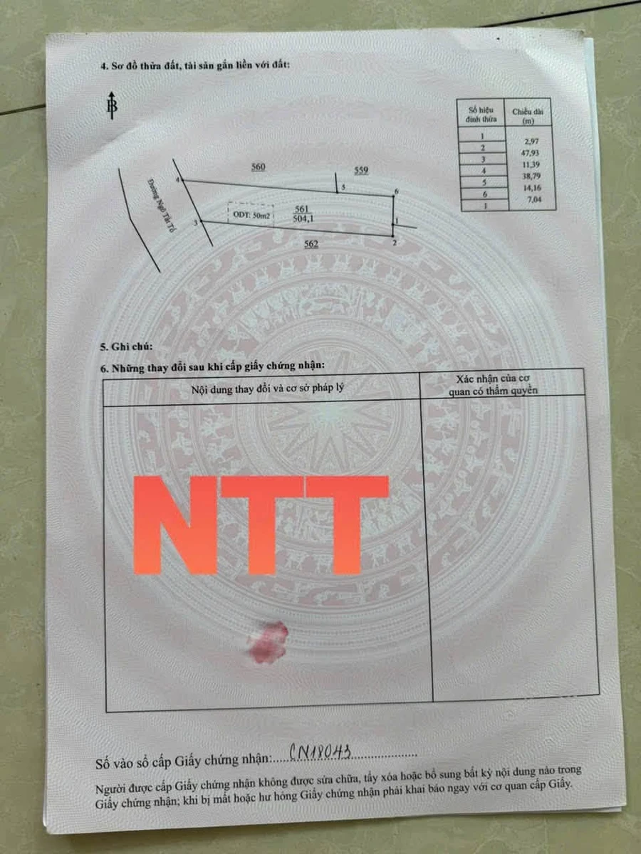 Bán đất mặt tiền Ngô Tất Tố Chơn Thành 500m² 1 tỷ 350 - Ảnh thu nhỏ 3