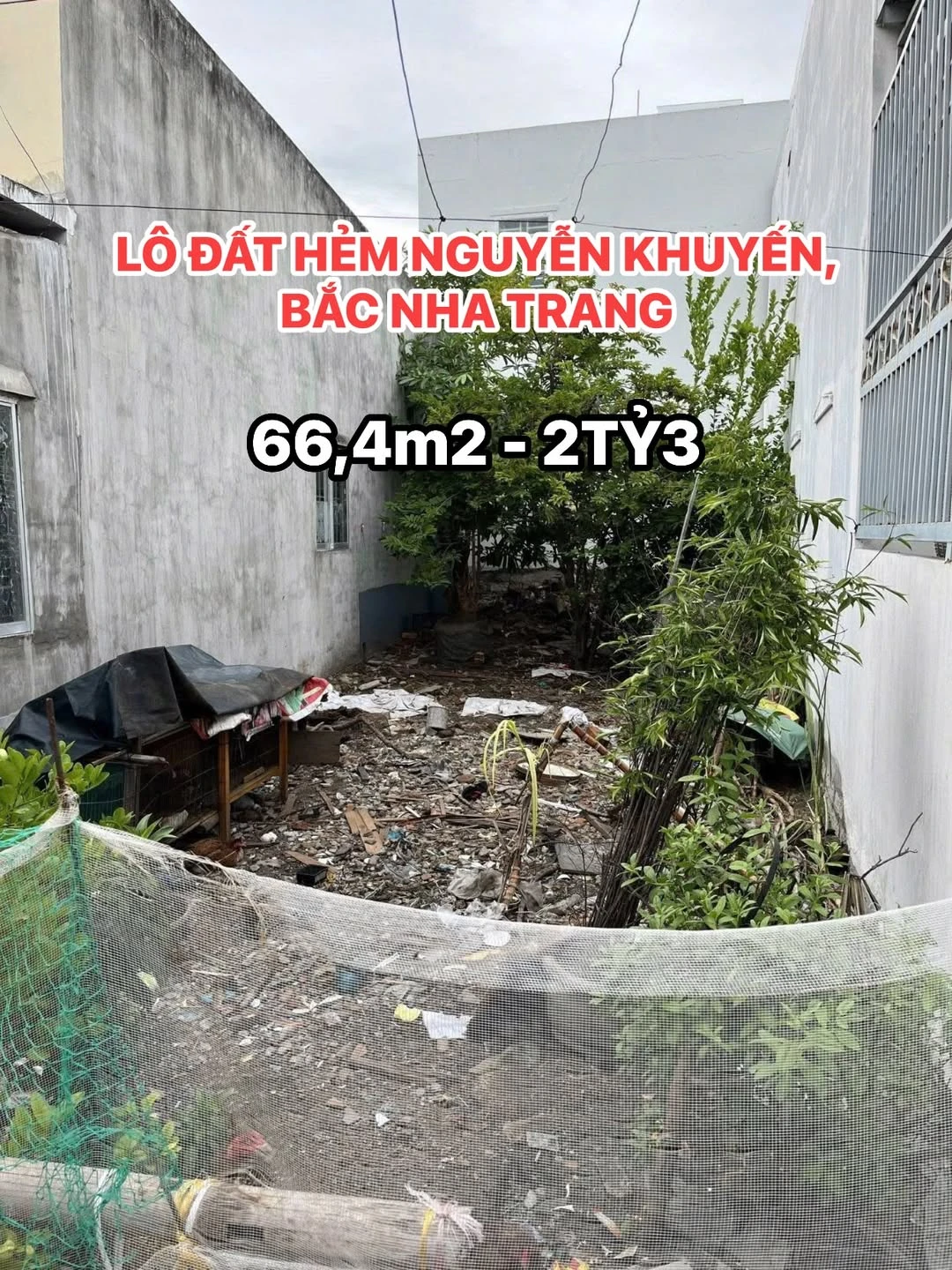 Bán lô đất 66,4m² hẻm Nguyễn Khuyến, Nha Trang, 2,3 tỷ - Ảnh 1