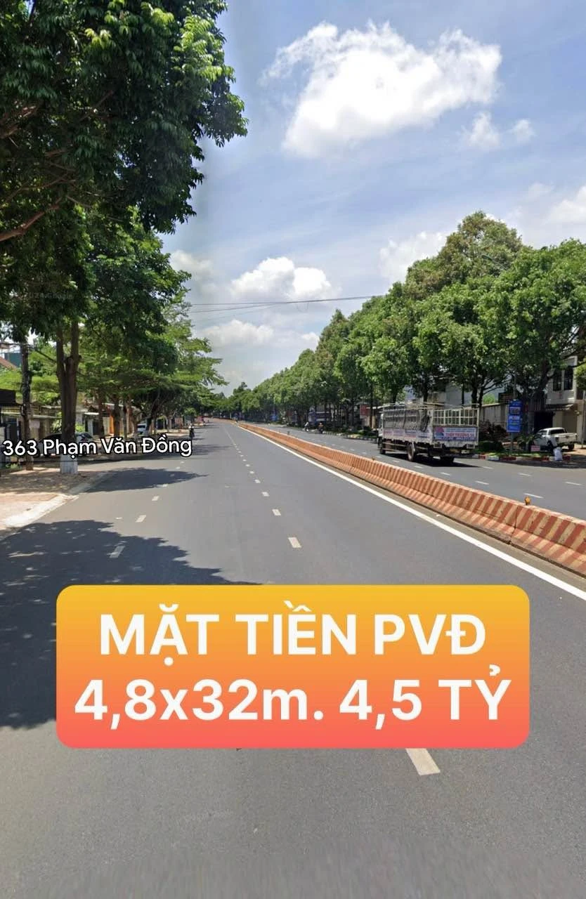 Bán đất mặt tiền Phạm Văn Đồng 153,6m² 4,5 tỷ Tân Phú - Ảnh 1