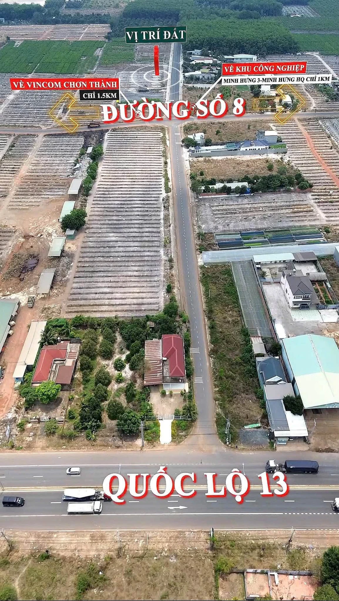 Bán đất 175m² mặt tiền Quốc Lộ 13, giá 640 triệu - Ảnh 1
