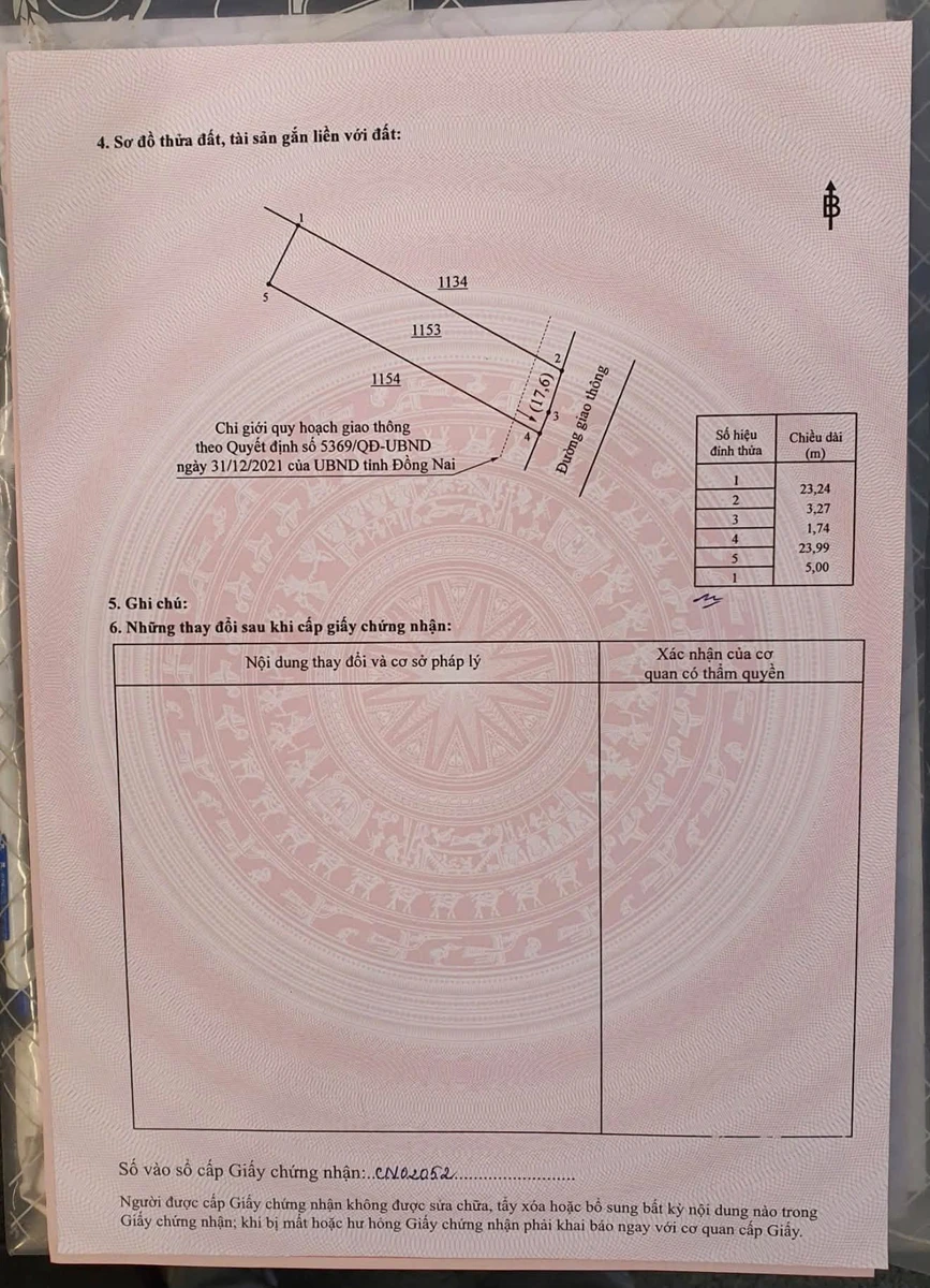 Bán đất 540m² mặt tiền Trảng Bom 1 tỷ 700 - Ảnh thu nhỏ 5