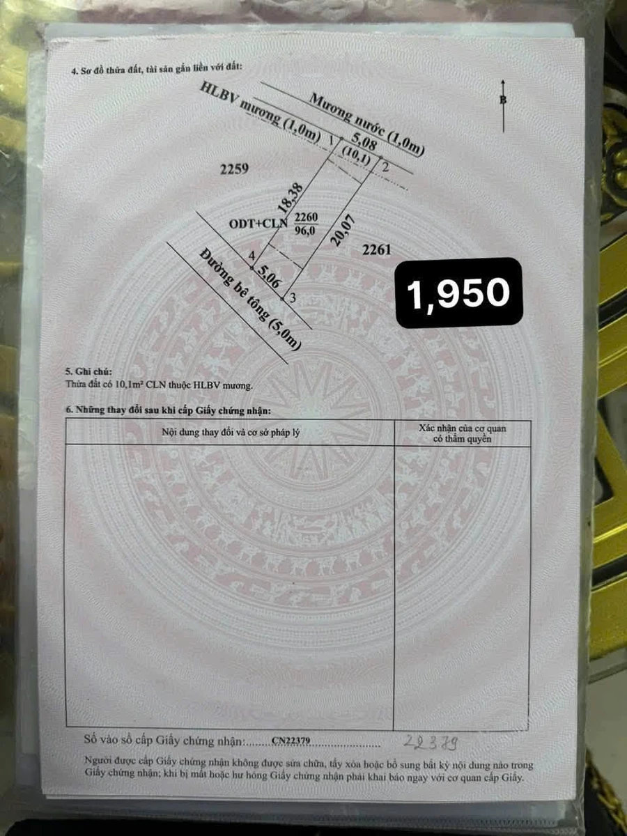 Bán đất Phú Mỹ 101m² giá 1 tỷ 950 - Ảnh 1