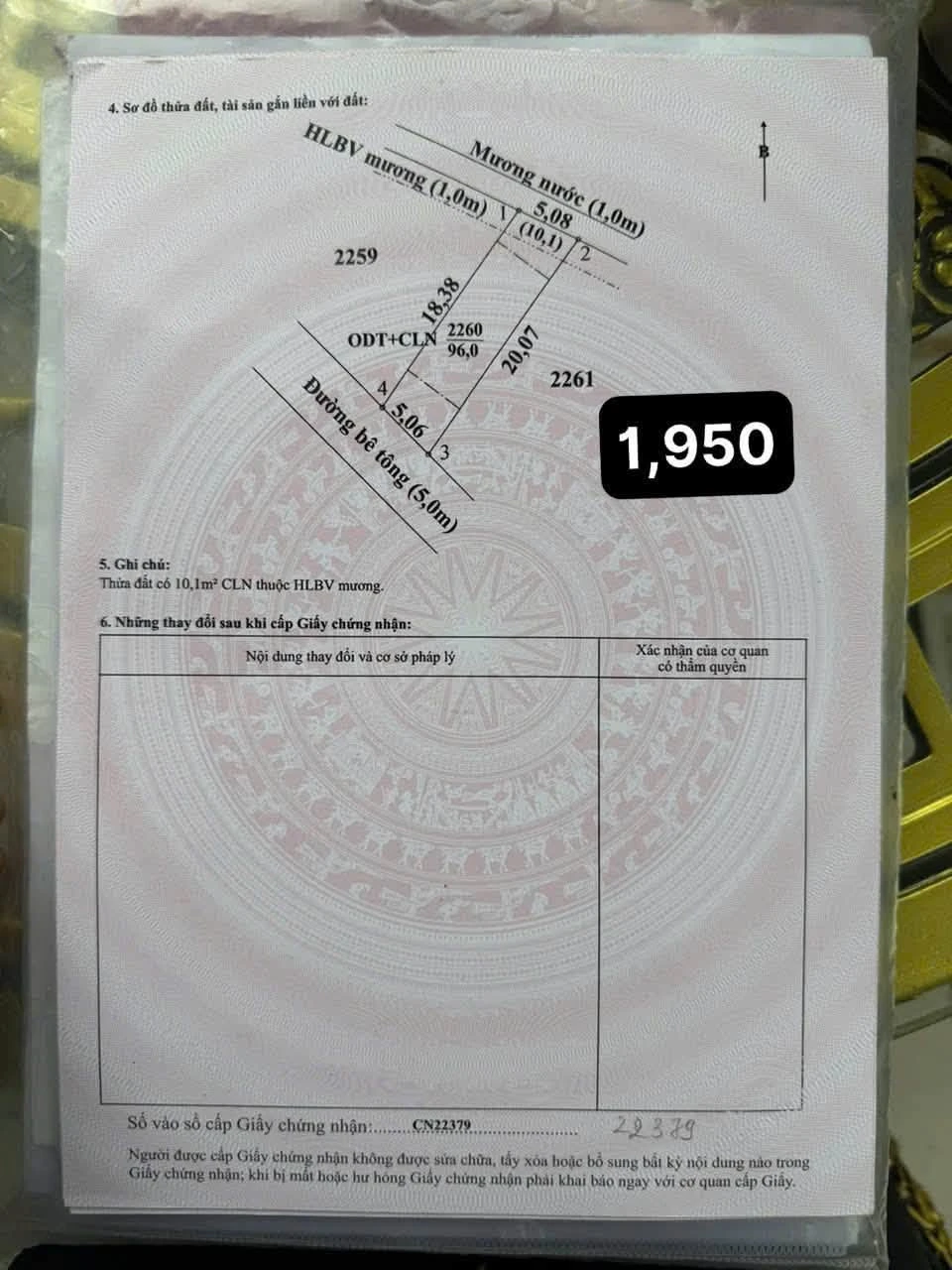 Bán đất Phú Mỹ 101m² giá 1 tỷ 950 - Ảnh 1