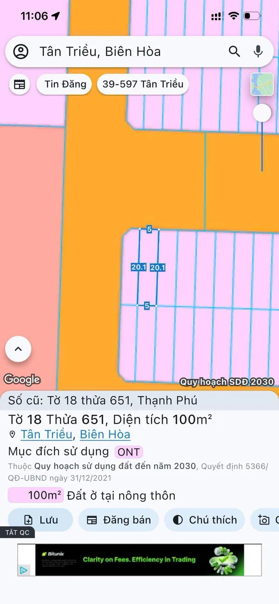 Bán lô đất 100m² Tân Triều, Thủ Đức, 1 tỷ 7 - Ảnh 1