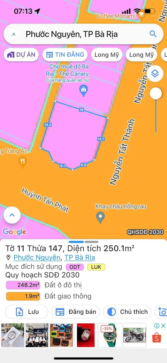 Bán lô góc 2 mặt tiền 250m2 Bà Rịa - Ảnh thu nhỏ 5