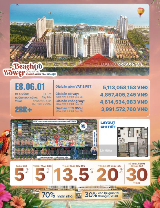 Giỏ hàng ngoại giao Sun Group giá tốt tháng 10. Studio-1PN-2PN-3PN CK 24,5%. Chọn căn đẹp - Ảnh thu nhỏ 3