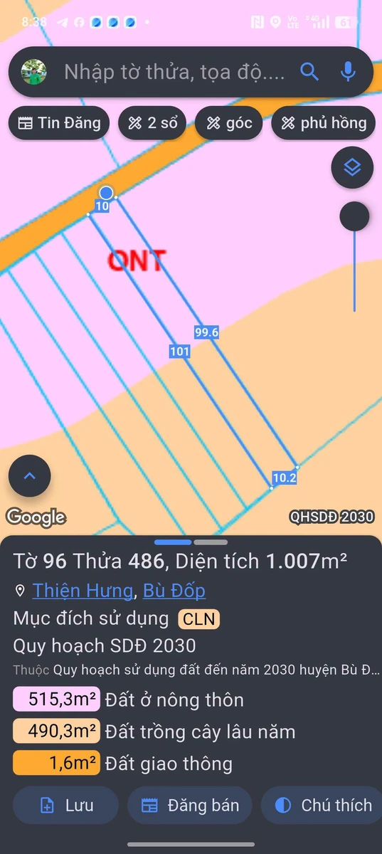 Bán đất 1000m² Bù Đốp, Bình Phước 220 triệu - Ảnh 1