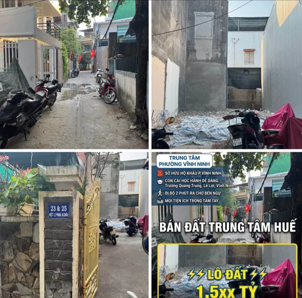 Bán đất kiệt 50m² Phan Bội Châu, Huế, giá 1 tỷ 5